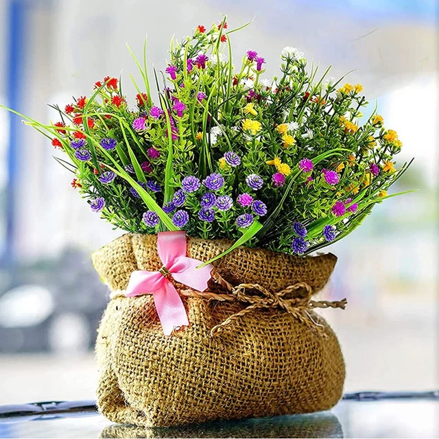 4 fiori artificiali, peonie rosa, composizioni floreali finte per