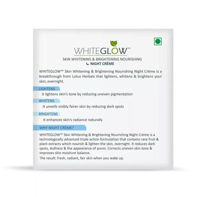 Lotus Herbals White Glow Skin Whitening And Brightening  Night Creme 60 gm 3