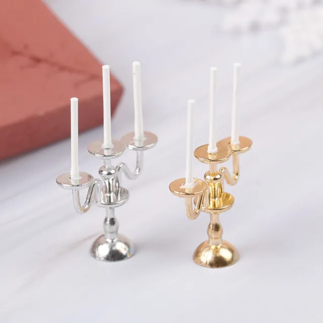1:12 Dollhouse Miniature Retro Candlesticks Candle Lamp Model Decor AccessoriK_