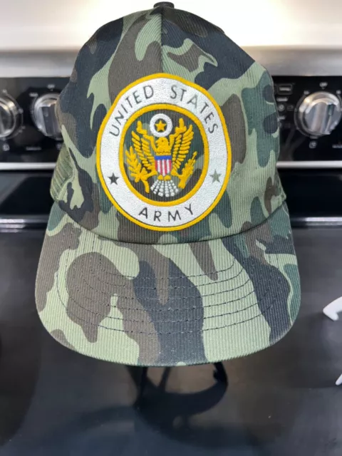 Camouflage Trucker hat olive green mesh United States Army Patch with Eagle Adj.