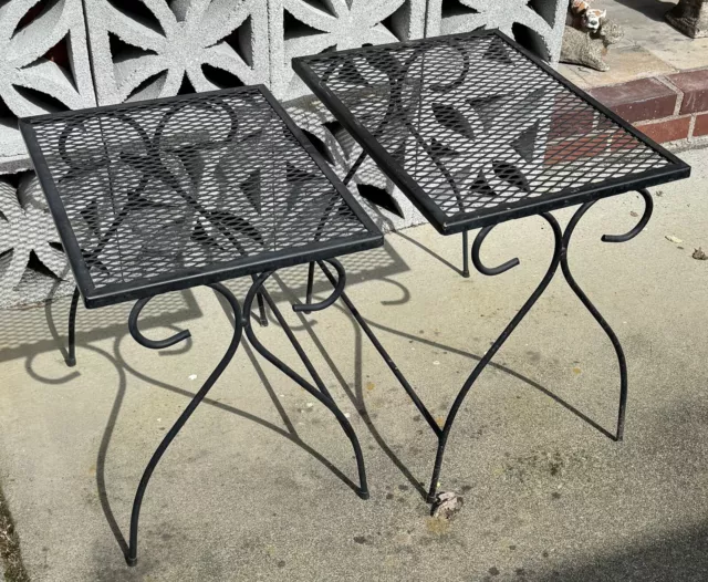 2 Vtg MCM Nesting Tables Russell Woodard for Salterini - Indoor/Outdoor  Iron