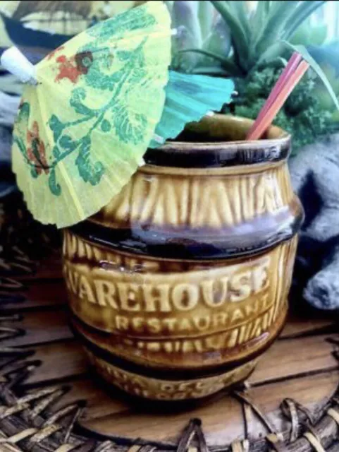Vintage Warehouse Restaurant Collectible Souvenir Ceramic Tiki Mug Marina DelRey