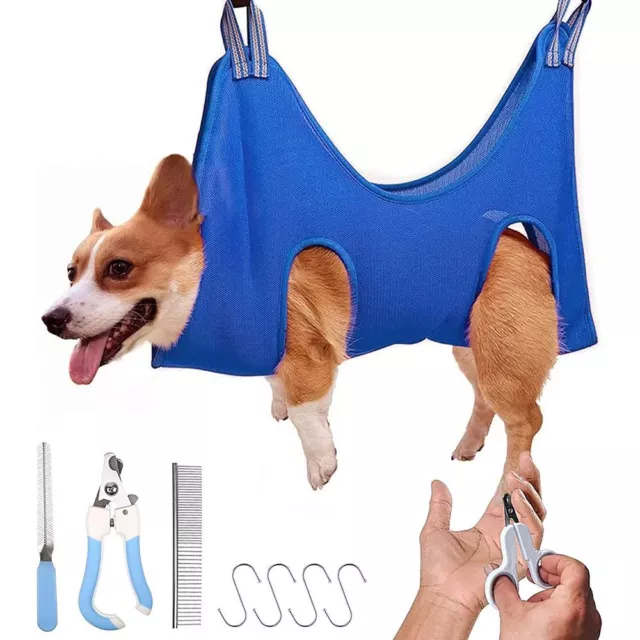 Arnés de ducha perro hamaca ayudante aseo hamaca bolsa de retención cortadora de uñas