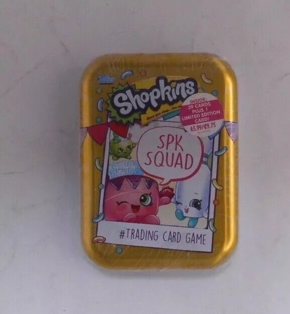 Topps Shopkins SPK Squad Sammelkarten Spiel Sammlerdosen 39 Karten + 1 Ltd Ed