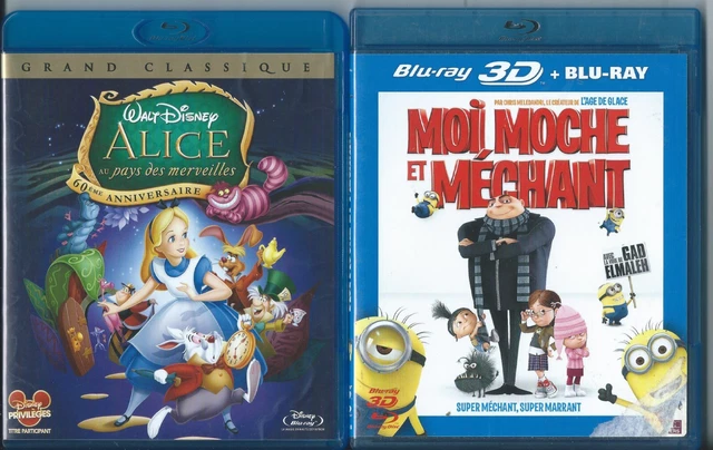 LOT BLU-RAY DISNEY ALICE AUX PAYS DES MERVEILLES et MOI MOCHE ET