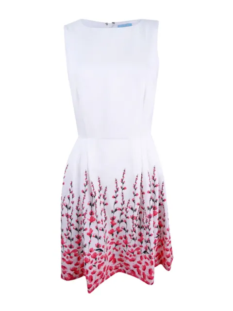CeCe Women's Claiborne Floral-Print Fit & Flare Dress (10, New Ivory)