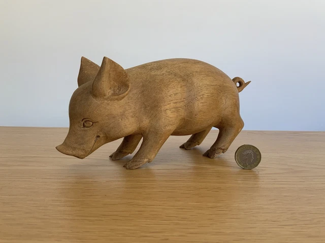 Lovely Wooden Pig Figure Ornament