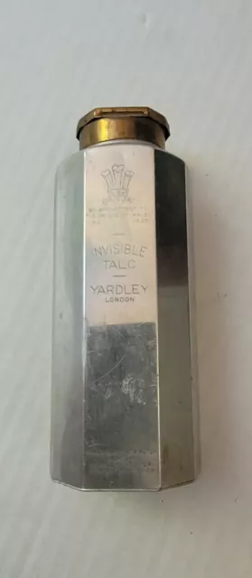 Vintage Silvertone Yardley London Prince of Wales Invisible Talc Tin