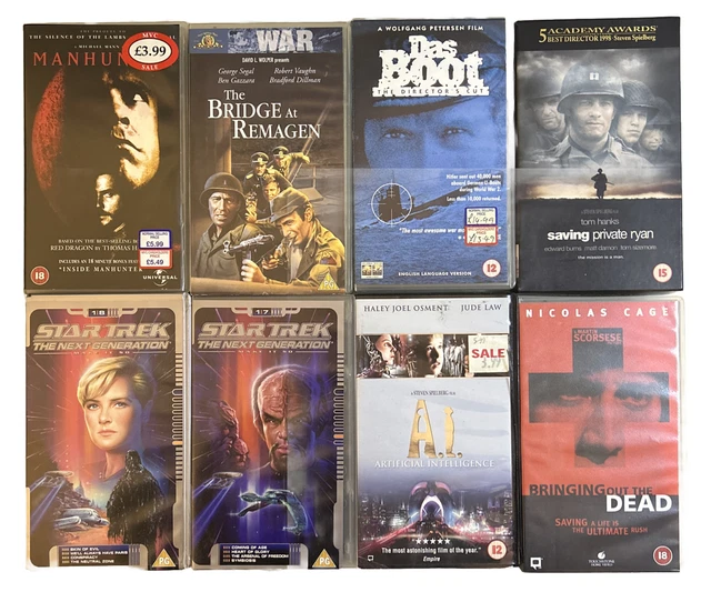 8 x Vintage VHS videos tape cassettes bundle Retro job lot 80's 90's etc Joblot