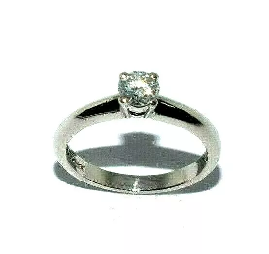 Damas Hermoso Platino Set de Anillo de Compromiso con Un un Diamante Talla Ru M