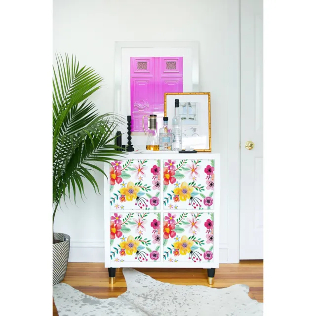 Decals for Kallax / Expedit IKEA Colorful Flowers Nature Garden Furniture Hack