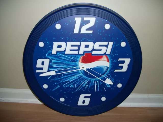 PEPSI CLOCK 18.5" SIZE IMPACT INTERNATIONAL 1990's VINTAGE NEW! PLASTIC COLLECT