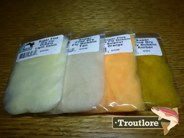 4 Pack Super Fine Dry Fly Dubbing Hareline Dubbin Combo - New Fly Tying Material