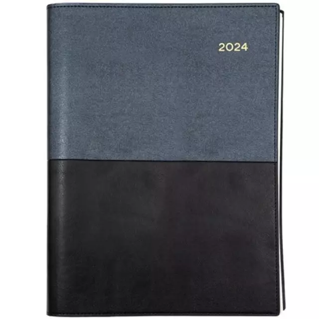 NEW Collins Vanessa A5 Day To Page 2024 Diary Black Calendar Year Planner