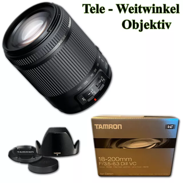 Tamron Tele Reise Objektiv 18-200mm f. CANON EOS 4000D 2000D 850D 250D 200D OVP