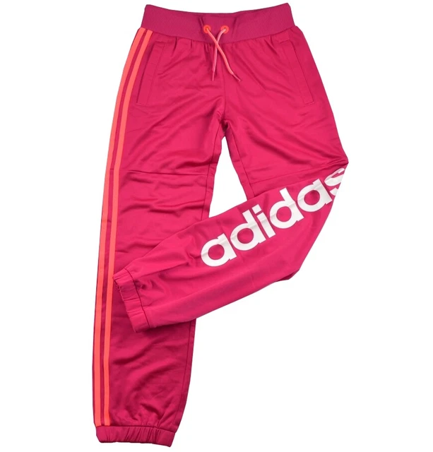 Adidas Yg Lin Pantaloni Ragazza Tuta Felpate da Ginnastica Bambini Fucsia