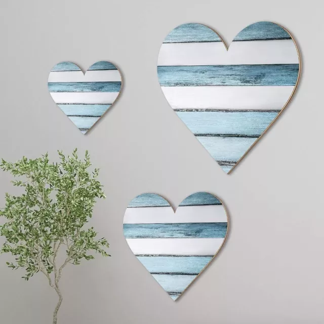 3 pcs Heart Shape Room Heart Shape Wooden Decoration  Wall