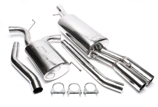 Impianto acciaio inox TA-Technix 2x76mm rotondo bordato Audi A6/4B berlina + Avant