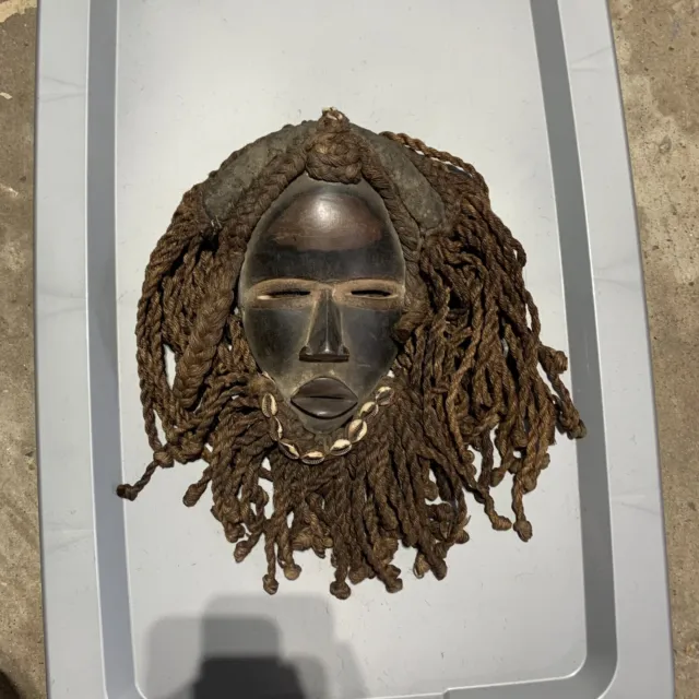 Dan Mask with Cowries and Rope Beard African mask great size OFFERS #4