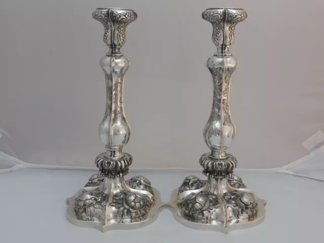 Paar Leuchter Silber 13 Lot Wien 1857