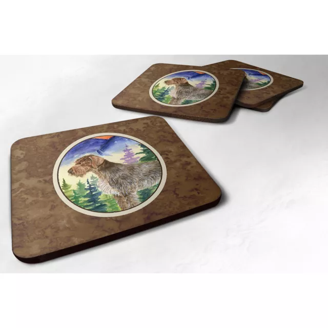 Carolines Treasures Ss8226fc German Wirehaired Pointer Foam Coaster Set Of 4 3