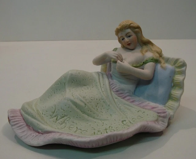 Cuenco Bañista Sexy Art Deco-alemán Estilo Art Nouveau Estilo Porcelana Bisque