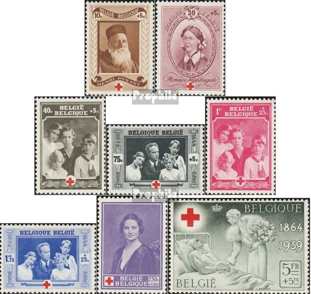 Belgique 497-504 avec charnière 1939 Rouge Cross