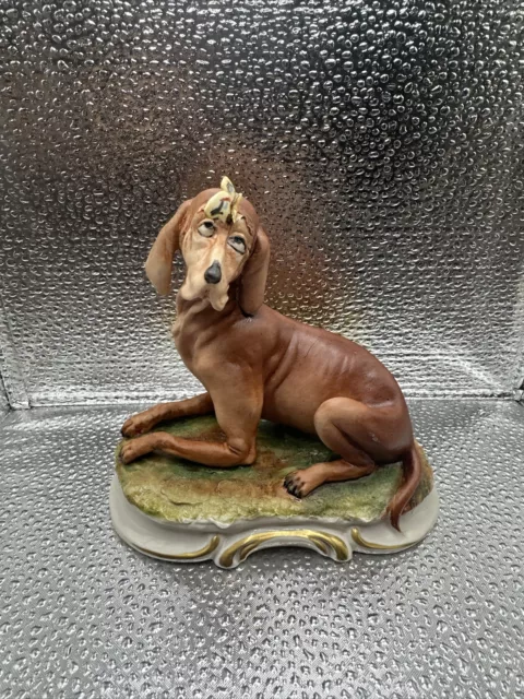 Vintage Capodimonte  Italy - Hungarian Vizsla - Signed Redaelli