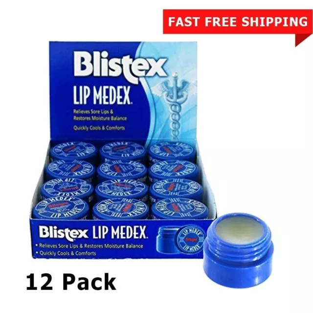 Blistex Lip Medex Cooling Relief Moisture Protectant For Sore Lip 0.25oz 12 Pack