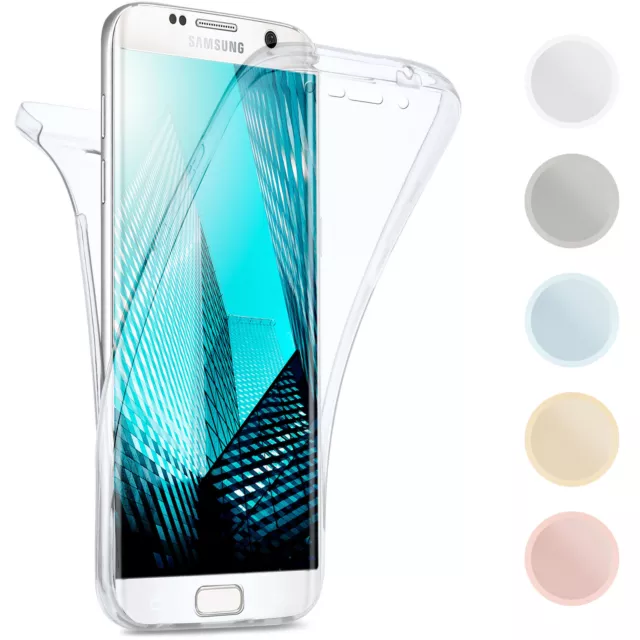 Coque pour Samsung Galaxy S6 Edge Étui en Silicone 360 Degré Housse Autour