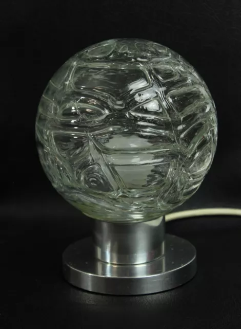 #9166 - 70er Jahre DORIA Tischlampe - Aluminium / Glas