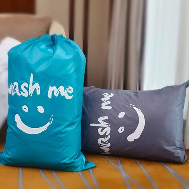 2Pcs Large Travel Laundry Bag Drawstring Heavy Duty Dirty Clothes Storage Bag