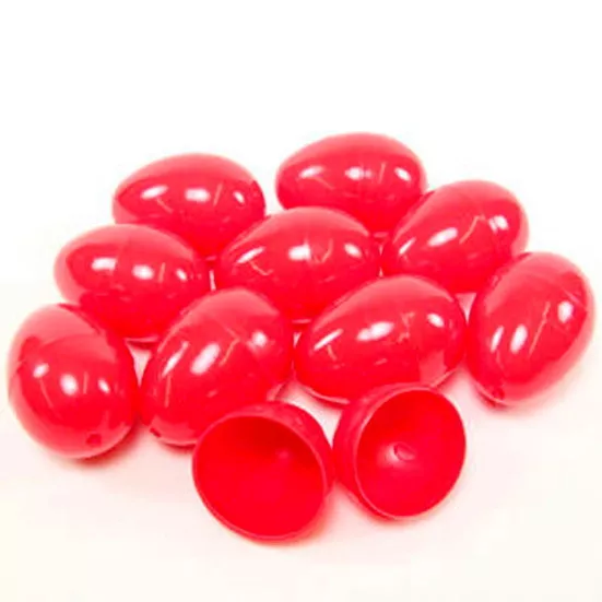100 Empty Red Plastic Easter Vending Eggs 2.25 Inch, Best Price, Fastest Ship!!