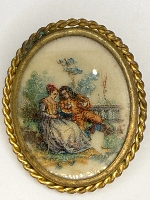 Ancienne Broche camée Limoges - Montres & Bijoux