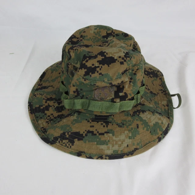 Camo Hat US Marine Corps MARPAT Woodland Boonie Field Cover Digital Sz XL 7 3/4