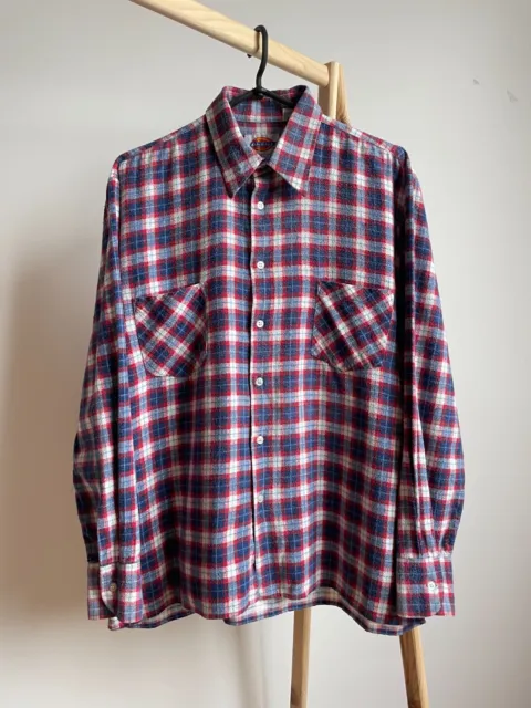 Dickies Vintage 80's Made in Yugoslavia Plaid Flannel Shirt Size L