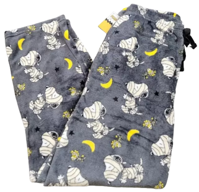 Peanuts Snoopy Woodstock Gray Halloween Comfy Pajama Sleepwear Lounge Pants!