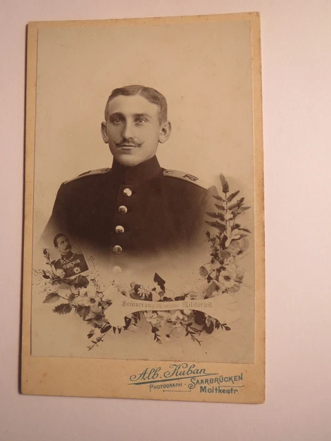 Saarbrücken - Soldat mit Bart in Uniform - Regiment IR 70 - Portrait / CDV