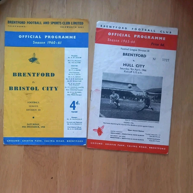 SMALL JOBLOT BRENTFORD Football Programmes Collectable £1.00 - PicClick UK
