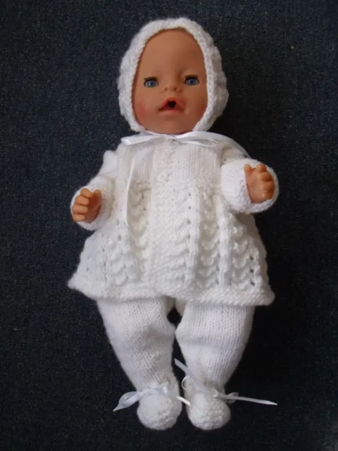 3pce Cream Legging Hand Knitted set Dolls Clothes 40-42cm 16-17in