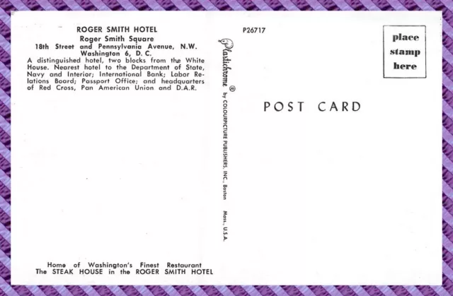 Postkarte - Roger Smith , Square, Washington, D,C 2