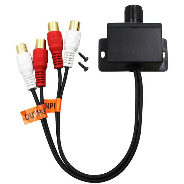 PAC AUDIO RCA Inline Signal Line Level Remote Volume / Gain Sub ...