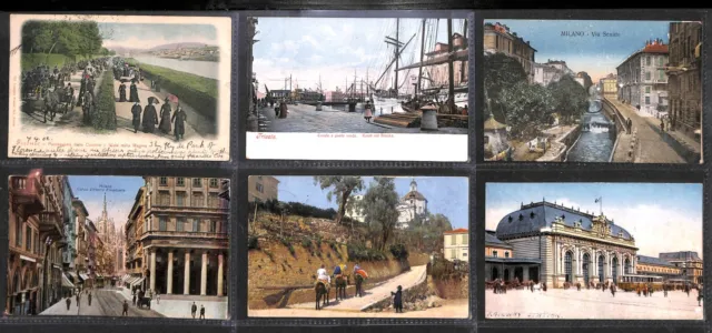 BAH. Postcards, Italy. Milan, Trieste, Firenze 1902 squared circle postmarks,
