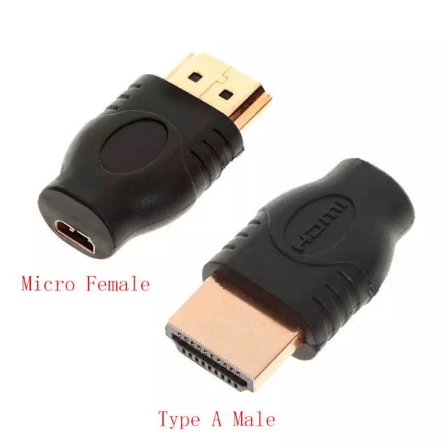 HDMI TYPE A Female to Micro HDMI Type D Male Plated Adapter Converter  Connector $2.99 - PicClick