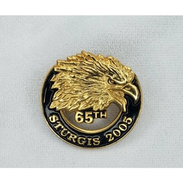Vintage 2005 Sturgis 65th Vest Pin Harley Biker Rally Motorcycle Eagle
