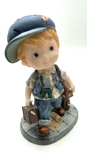 Very Rare Vintage Montefiori Collection Boy Explorer Figurines