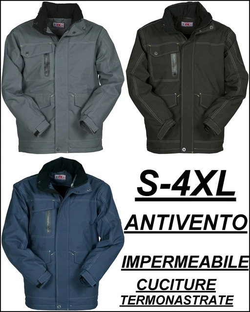 Giubbotto Giacca Giaccone Uomo Impermeabile Xs Alla 4Xl Taglie Forti Antivento