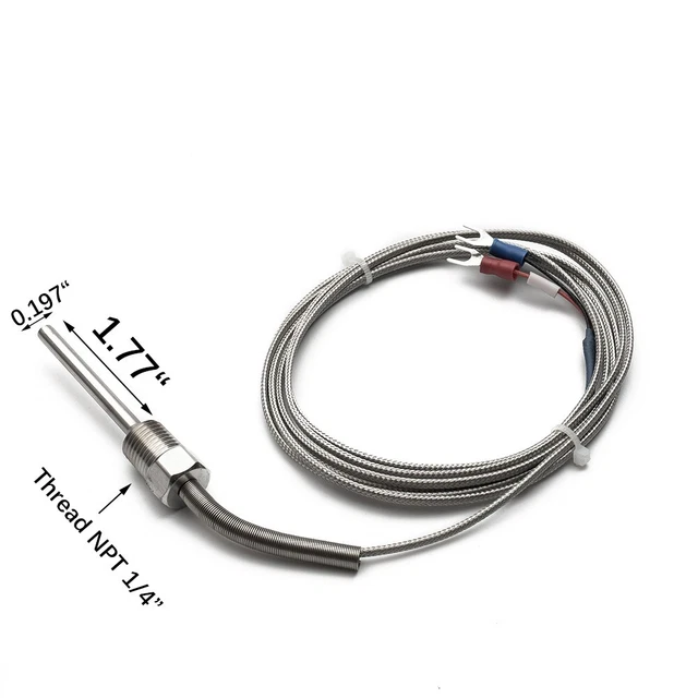 Lot De 5 Capteurs De Température Thermocouple Type K - Longueur 1 Mètre - Câble Blanc - Pour Mesure