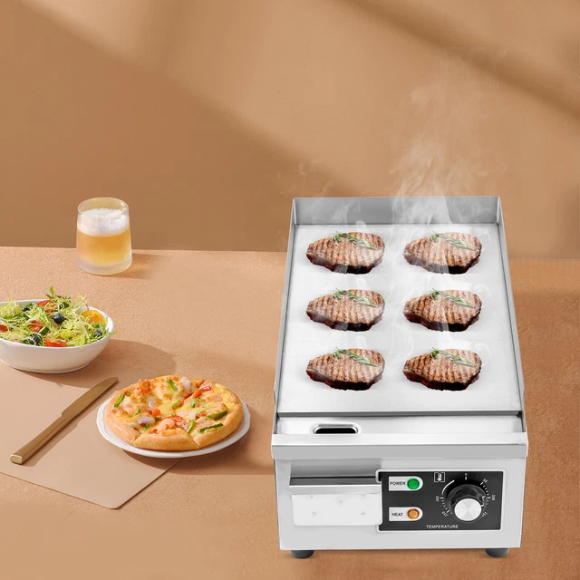 ELECTRIC GRIDDLE GRILL BBQ Hot Plate Commercial Stainless Steel