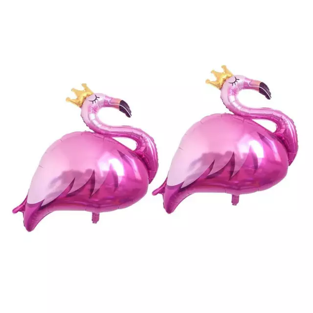 2 Pack Lovely Crown Flamingo Bird Aluminum Foil Balloons Party Ornaments